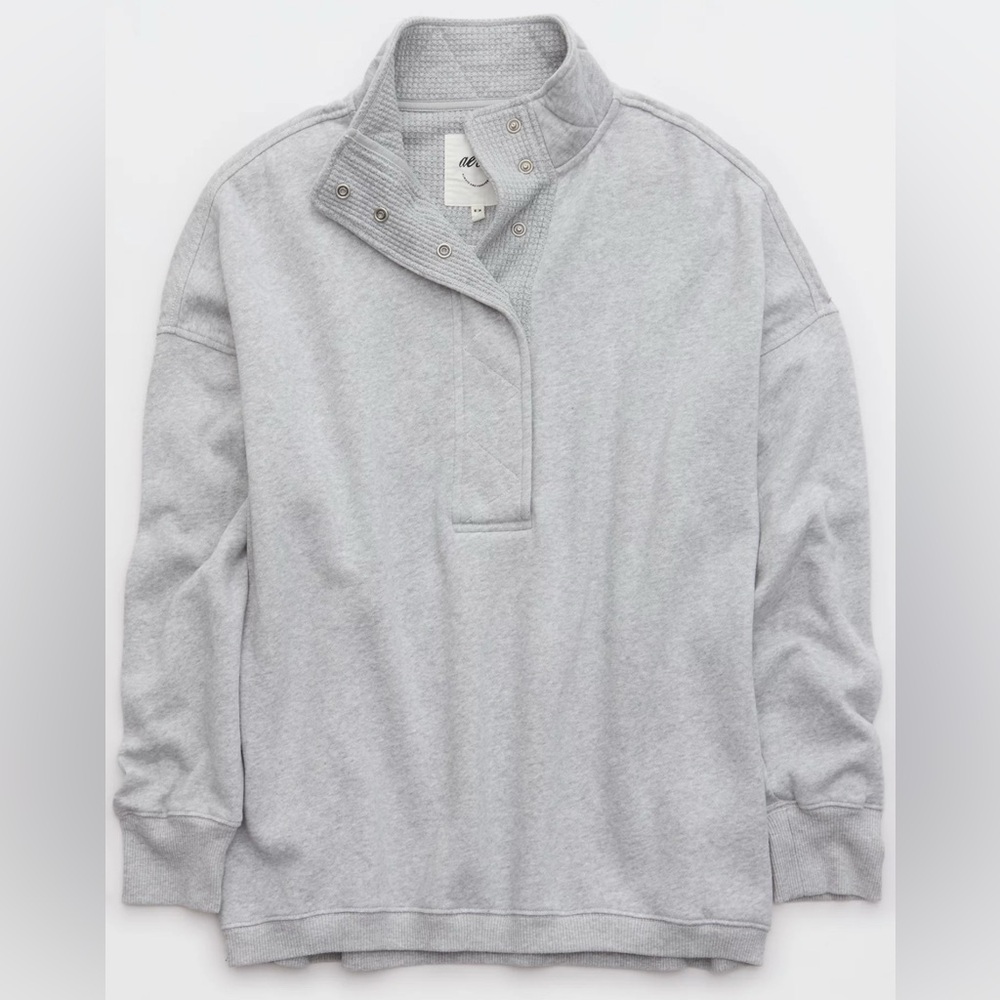 Aerie Getaway Quarter Snap Sweatshirt